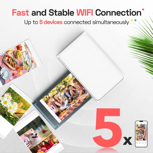 Liene-White-M200-4x6-Photo-Printer-Battery-Edition-Wireless-Photo-Printer-for-iPhone-Android-Dye-Sublimation-Printing-Full-Color-Photo-20-Sheet-Portable-Picture-Printer-Ideal-for-Travel-Home-Use