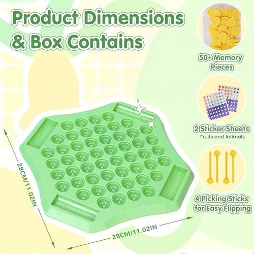 Image of Kidology Animal Memory Flip Chess Game | Montessori Matching Board Games with Animal & Fruit Tokens (50+ Pcs)| Educational Brain Teaser Development Activities for Kids & Families
