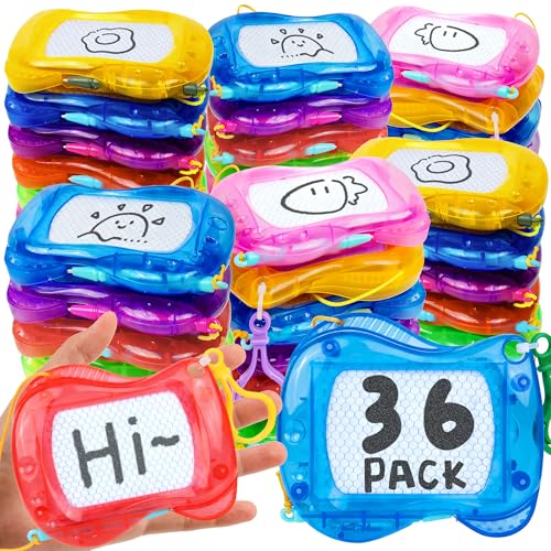 36 Pack Mini Magnetic Drawing Board for Kids Portable Small Doodle Pad Toy Bulk 6 Colors Magnetic Drawing Erasable Sketch Pad for Goodie Bag Fillers Activity Gift & Classroom Party Favors