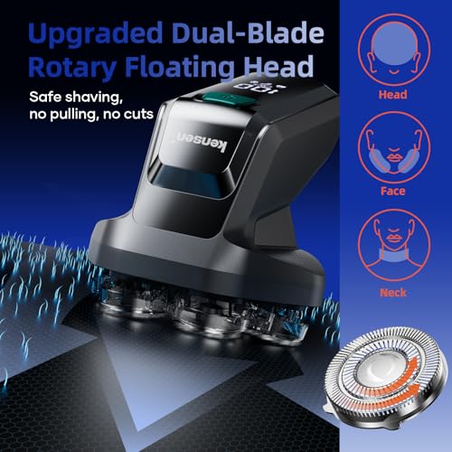 kensen 7D Head Shavers for Bald Men - Dual Speed Bald Head Shavers with LED Display, Elect - image 6