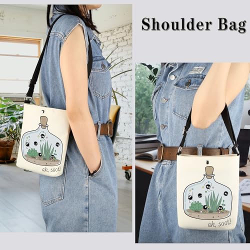 GJTIM Japanese Anime Inspired Gift Black Chimney Dust Bunnies Gift Cartoon Anime Cute Kawaii Crossbody Bag4