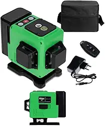 Nível Laser 12 Linhas Profissional Verde 40m Recarregável Com Controle Remoto