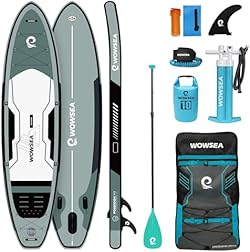 WOWSEAインフレータブルスタンドアップパドルボード，耐久性のある安定したツーリングSUPボード, ヨガ用レジャーパドルボード, 水生教育とレクリエーションに最適