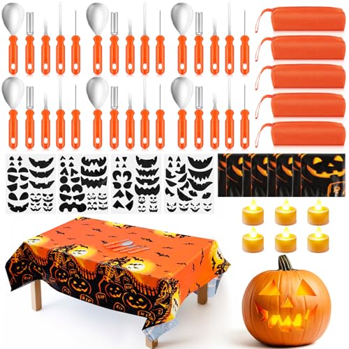 Image of Tioncy 6 Set Complete Halloween Pumpkin Carving Kits Tools Set Bulk