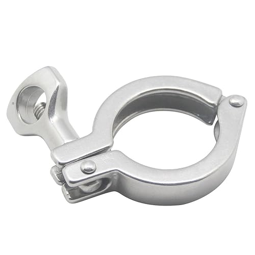 Miniatura 5 de QiiMii Abrazadera triple de acero inoxidable 304 de un solo pin resistente con tuerca de ala para virola TC 1.5 pulgadas con 1 junta de silicona