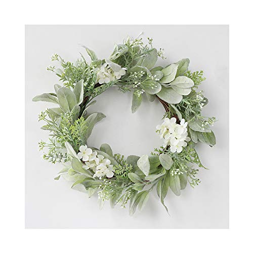 MIGUOR Guirlande artificielle pour porte - Décoration intérieure et extérieure - Décoration de Noël - Fenêtre - Mur - Couronne d'eucalyptus - 41,9 cm