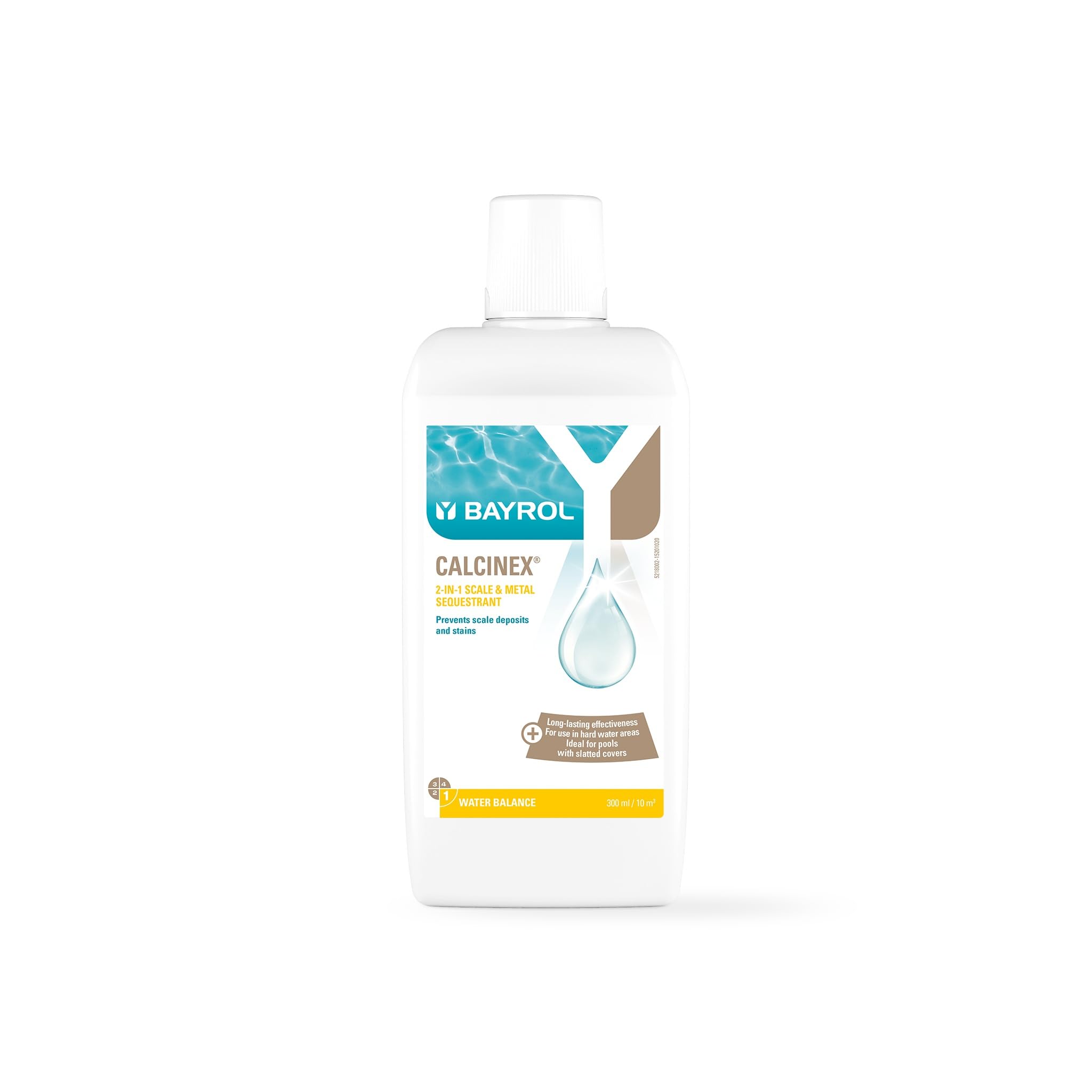 BAYROL® Calcinex - Tratamiento antical para piscina - Previene las incrustaciones y las manchas de metales - pH neutro - Sin fosfatos - 1L