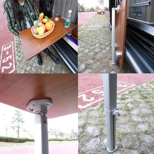 Gray RV Folding Wall-Mounted Table with Removable Side Folding Function – Ideal for Patio, Yacht, Caravan & Room Use – Space-Saving, Versatile & Easy to Install