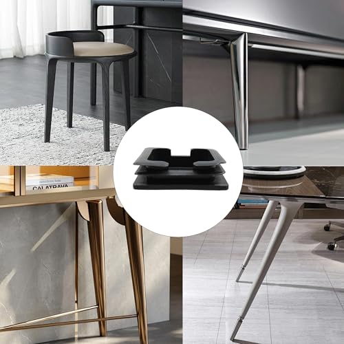 Image of 8PCS 3Inch /75mm Square Plastic Hole Plug, Black Furniture Finishing Sliders, Square Pipe Tubing End Cap
