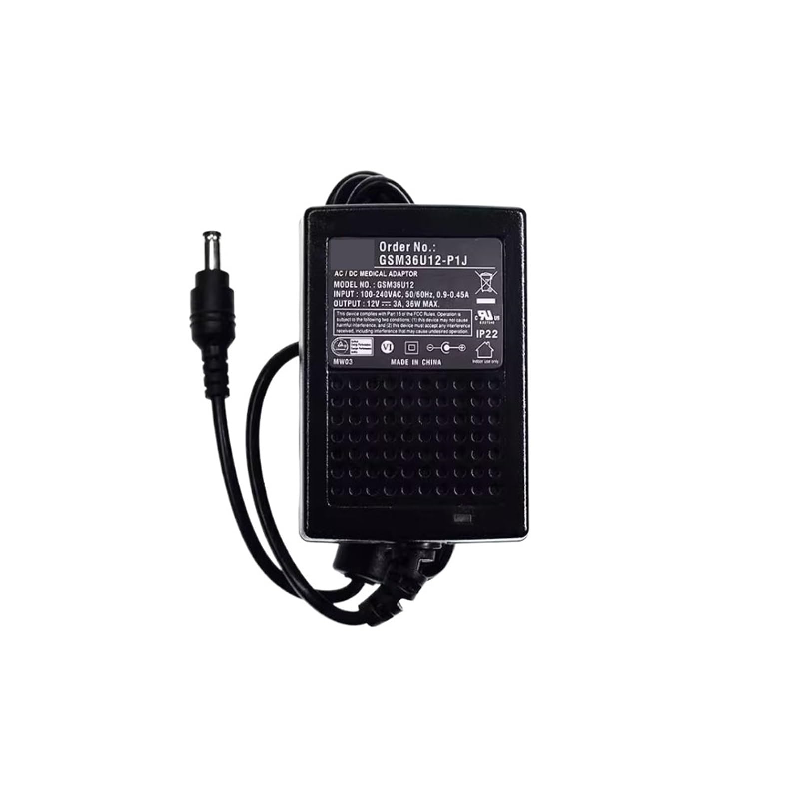 BRODEFUP 36W AC-DC Adaptor GSM36U 5V 7.5V 9V 12V 15V 18V 24V 28V 48V -P1J(GSM36U09-P1J 9V)