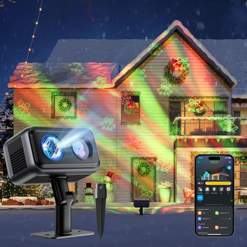 Govee Outdoor Projector Light, Upgraded Aurora Star Projector with 16 RGB Patterns, 50+ Scene Modes for Indoor & Outdoor Holiday Decor, Works with Alexa, Google, Matter, IP65 Waterproof