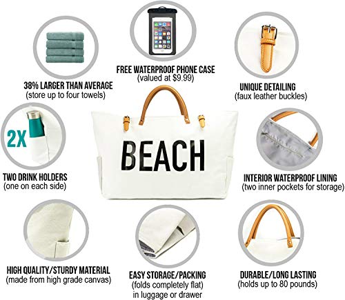 beach bags with waterproof lining