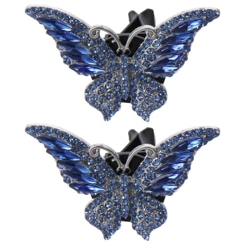 Image of BYOBYO 2 Packs Blue Butterfly Vent Clips, Bling Interior Decor, Air Freshener, Cute Car Accessories for Girls Women, Gifts