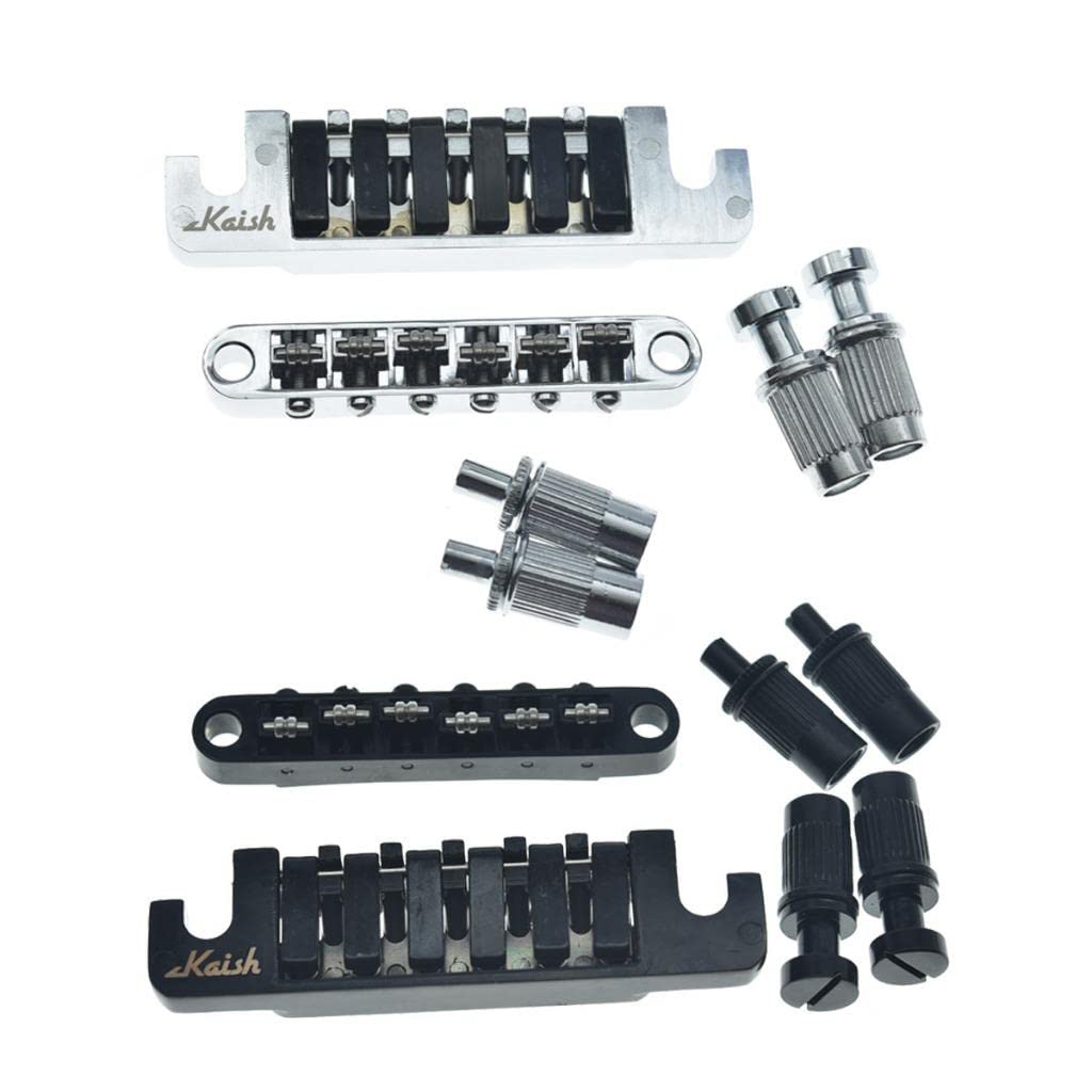 Amazon.com: KAISH Chrome Guitar Roller Saddle Bridge Tune-O-Matic