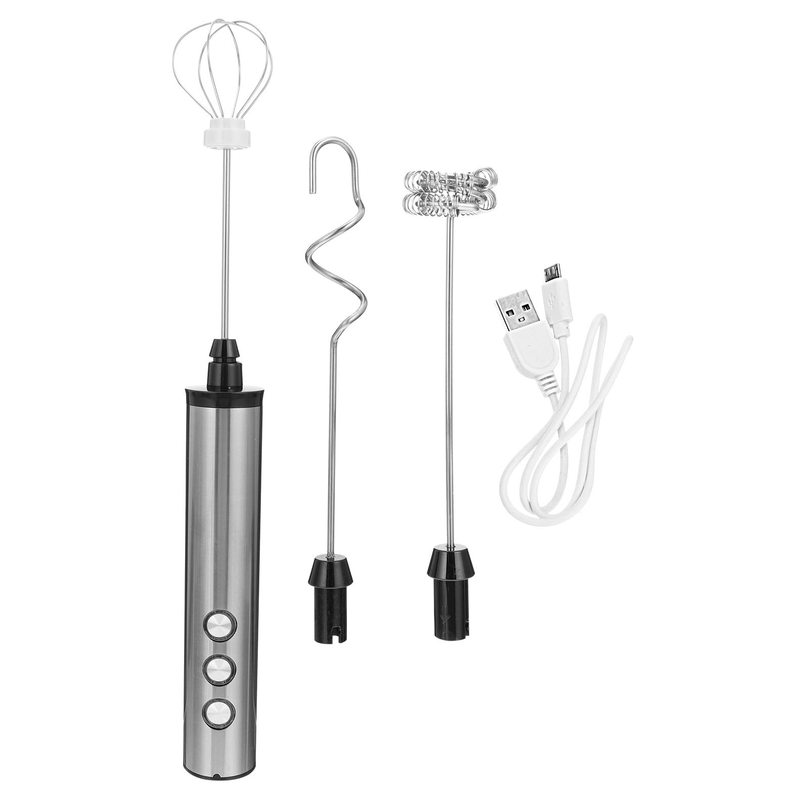 DOITOOL Espumador de Leche Eléctrico Y Batidor de Huevos Portátil, Espumador de Café Ajustable para Uso Doméstico, Juego de Batidores de Mano Recargables por Usb