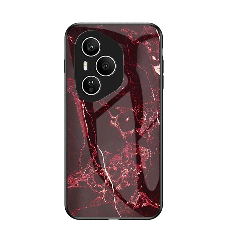 Housse pour Honor 400 Pro 5G protection bumper TPU mince et étui rigide en verre peint rouge