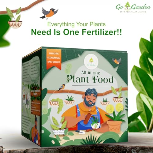 Image of Go Garden All In One Plant Food Fertilizer | Water Soluble Nutrient Formula for Indoor & Outdoor Plants | Easy to Use Plant Growth Foliage, Vegetable & Garden Plants | 10 Sachets (250 gm)