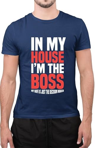 Graphic Impact Unisex Navy Blue Funny In My House I'm The Boss Amazing Couple Novlty Tumblr T Shirt (Xxlarge, )