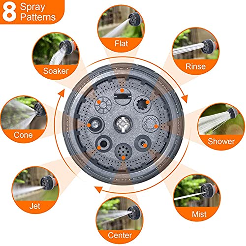 PPanhux Flexible Hose 8 Function Tool Set Retractable Hose with Brass Adapter Multifunctional Garden Hose for Gardening and Cleaning (75ft) (75ft) - Image 5