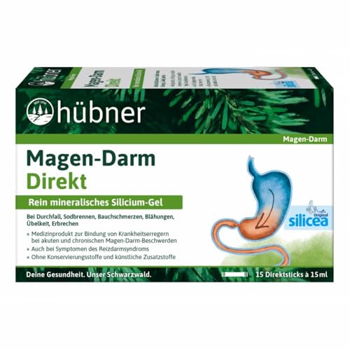 hübner - Magen-Darm DIRECT - SILICIUM (KIESELSÄURE-GEL) Praktische Direktsticks Frei von Gluten Laktose Hefe vegan und ohne Zusätze