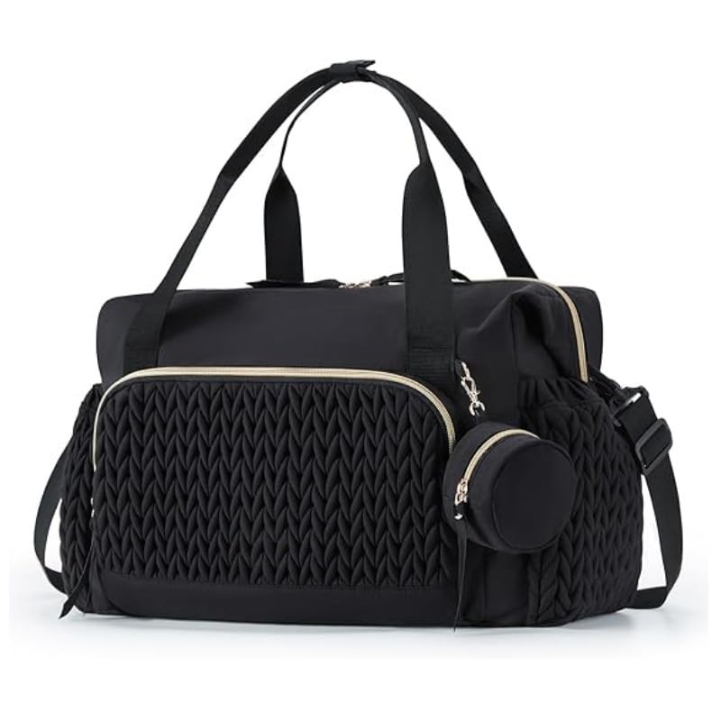 LAXDAMRE Diaper Bag Tote Large Capacity Baby Bag with شنطة اطفال رضع Travel Maternity Bag with Pacifier Holder and Changing Pad Multi-Function Organizer for Mom and Dad (Black)