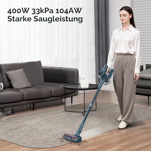 HAIMEEC Staubsauger mit Hepa Filter, 500W, Max 50Min, Milbensauger für Matratzen mit LED Display/Anti-Tangle-Bürste, C3 – Ansicht 2