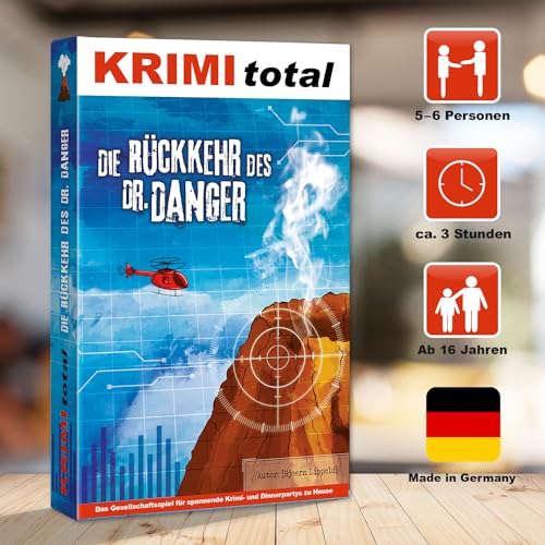 Stadtkrimis Exit Escape Stadtführung Krimi total ® Die Rückkehr des Dr. Danger | Krimidinner für zu Hause | 5-6 Personen | Superschurken