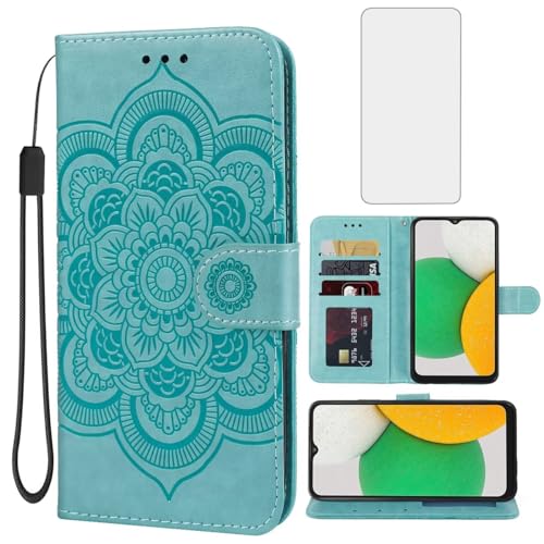 Étui portefeuille Galaxy A03 Core en cuir avec porte-carte et support vidéo
