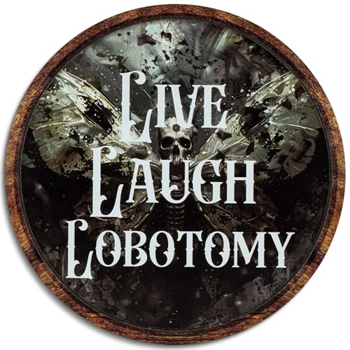 Putuo Decor Gothic Death Head Moth Wall Plaque - Live Laugh Lobotomy - Gothic Bedroom Wall Art