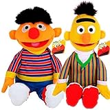 LIEFERUMFANG - 2 Plüschfiguren im Set mit Ernie und Bert, 32-37cm