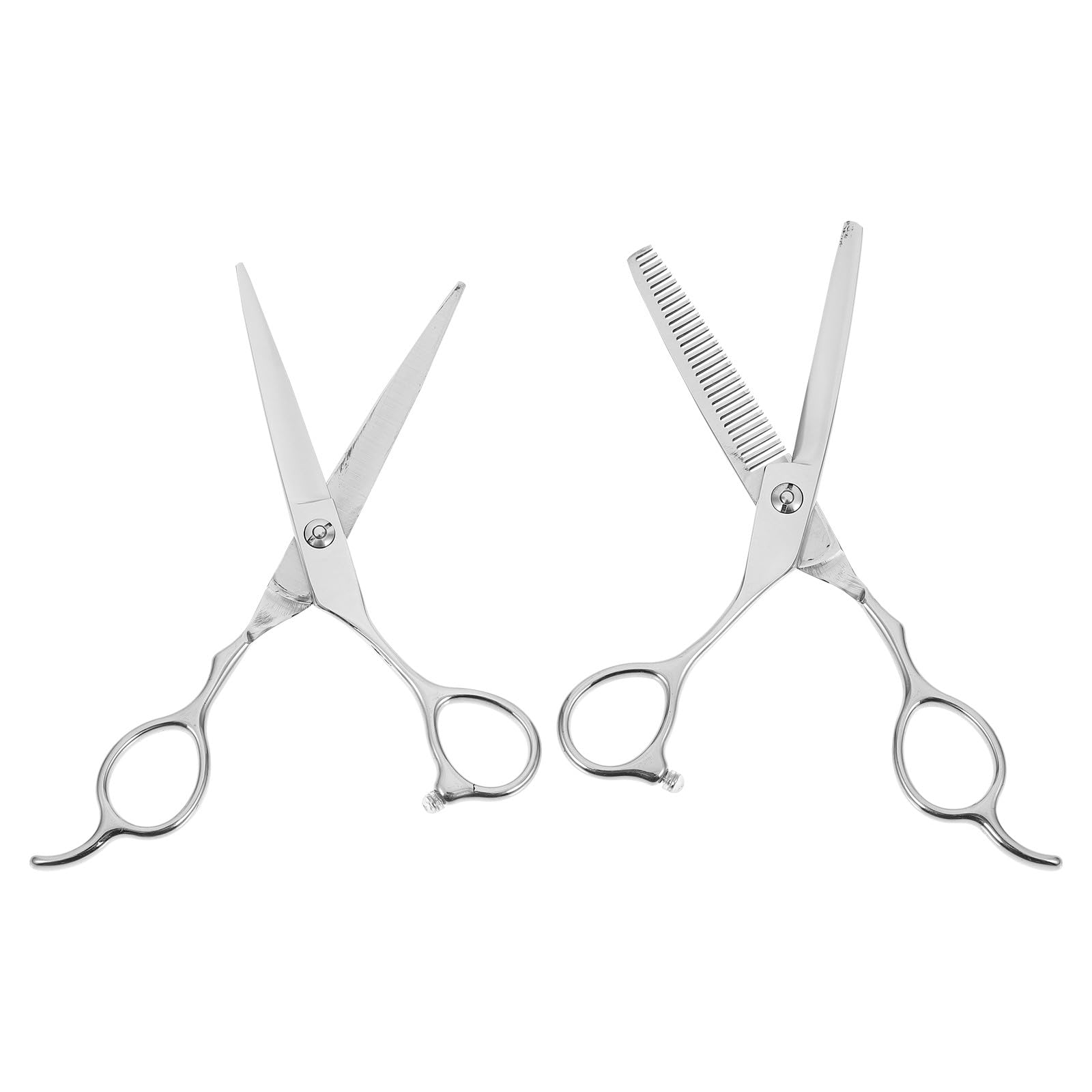 PLAFOPE Juego de Tijeras de Corte de Pelo para Zurdos 2 Piezas 6 Pulgadas Acero Inoxidable Plateado Profesional Peluquería Barbería Uso Ergonómico Seguro