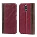 Produktbild Mulbess Handyhülle für Motorola Moto G4 Plus Hülle Leder, Motorola Moto G4 Plus Handy Hüllen, mit BookStyle Flip Handytasche Schutzhülle für Motorola Moto G4 / G4 Plus Case, Wein Rot