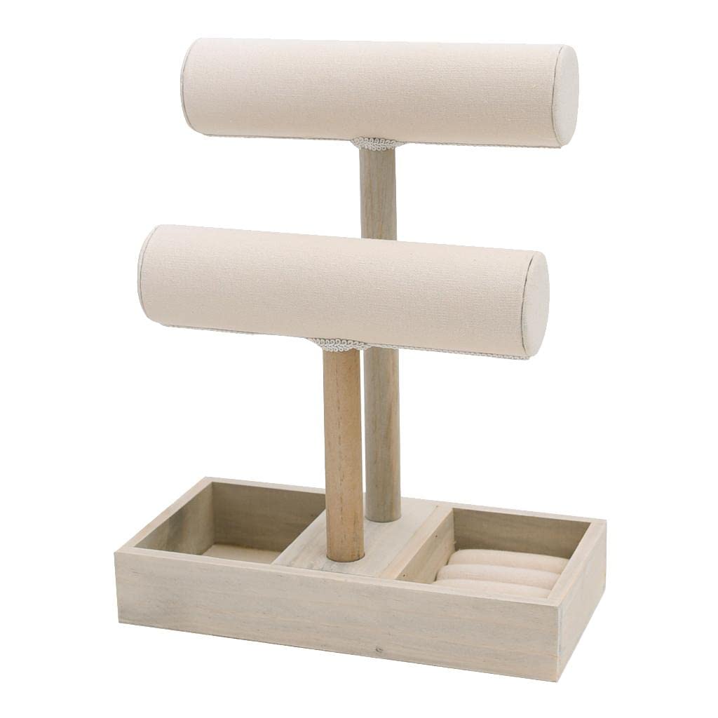 Jojomis Support à bijoux de table pour montre, collier, bracelet et bijoux en bois, comme décrit, non disponible comme décrit