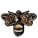 Écusson brodé en forme d'abeille en diamant - À coudre ou à repasser sur un sac, un vêtement, un tissu - Pour bricolage, couture, loisirs créatifs