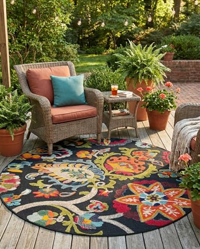 Tapete redondo 6 pies multicolor Rugs.com miniatura 1