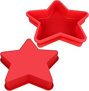 Star Cake Pan, Silicone Star Shaped Cake Pan, 9.5 Inch Large Nonstick Cake Mold, Birthday Anniversary Wedding Party Cake Baking Pans, Pack of 2