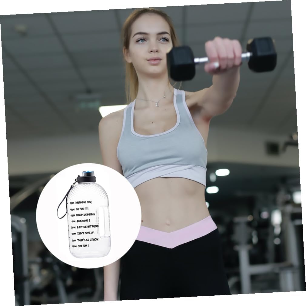 Luxshiny 7l Portable Water Bottle Large Capacity Fitness Drinking Kettle with Motivational Text for Outdoor Sports and Gym Use
