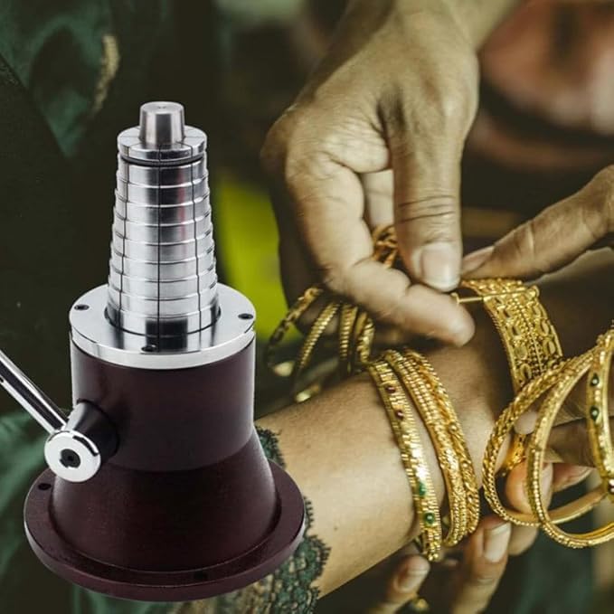 Strumento per barella per gioielli, regolabile, per misurare anelli, mandrino ovale rotondo per ridimensionare braccialetti e anelli