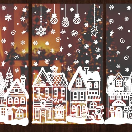 Fensterbilder Weihnachten HäUser, Selbstklebend Fensterdeko...