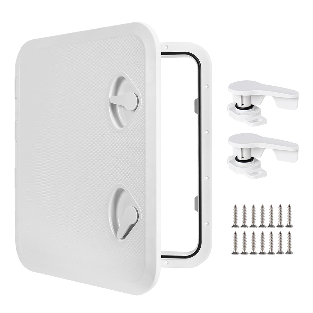 Xztrdi Marine Deck Access Hatch 18.1"×20" White/Black Rectangle Boat Hatch & Lid,Boat Deck Hatch Lids