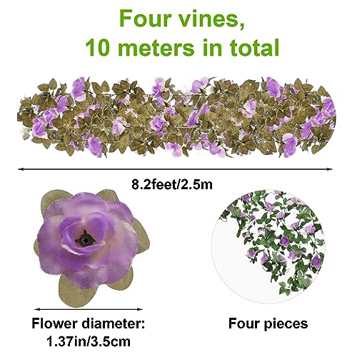 4 Pezzi Ghirlanda Fiori Artificiali Rose Finti