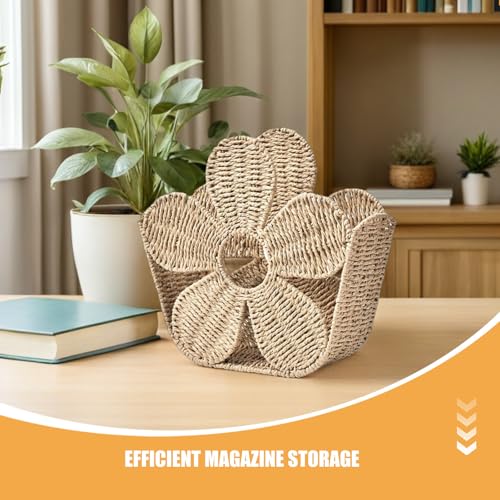 Organizador de archivos de escritorio y soporte de cuerda de papel para revistas y correo 4