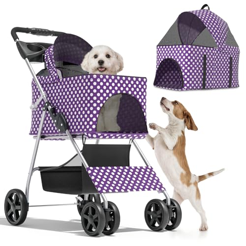Image of Magshion 3-in-1 Foldable Pet Stroller for Small to Medium Dogs and Cats