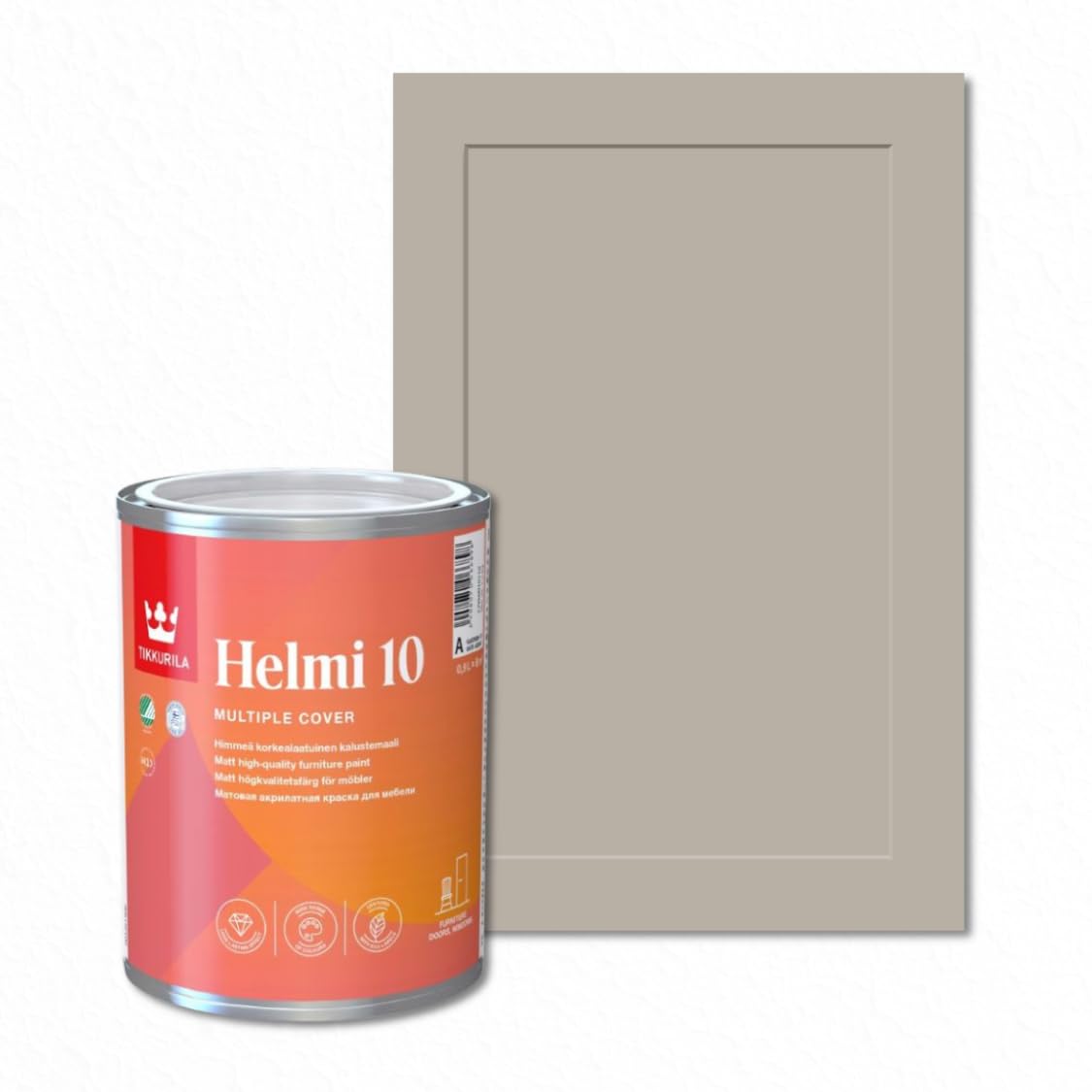 TIKKURILA Helmi 10 Matt Paint for Kitchen Cupboards, Furniture & MDF | Durable Interior Wood Finish - 0.25L Claystone V486