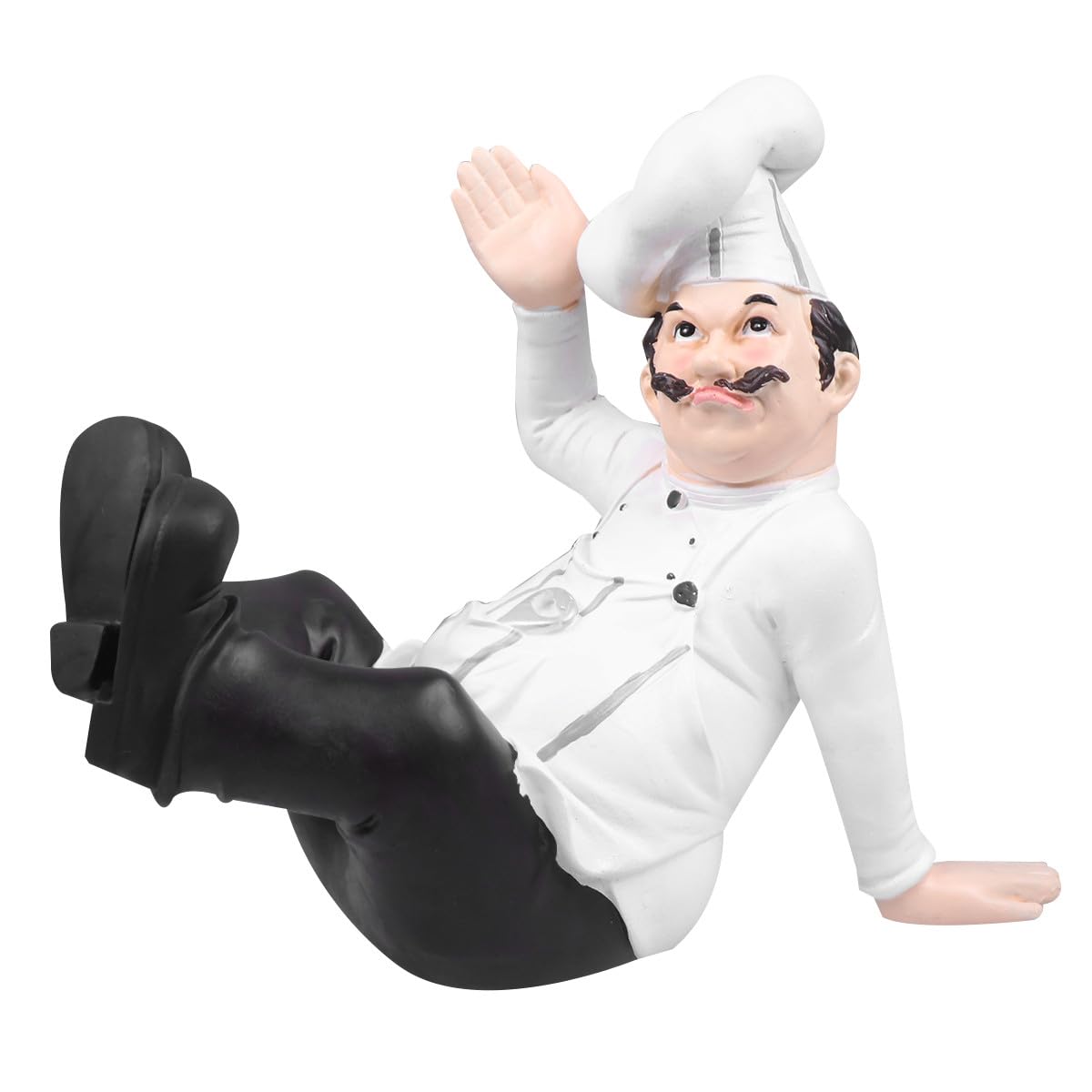 DOITOOL Ornamento da Chef in Resina Robusta, Statuetta Decorativa Europea per Cucina, Casa, Bar e Ristorante, Scultura Stabile da Tavolo per Locale Bistrot e Panetteria, Idea Regalo