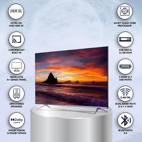 Image of Amstrad 139 cm (55 inches) 4K Ultra HD Official Android 11 LED TV AM55UG11Nxt (Bezel-Less Design)