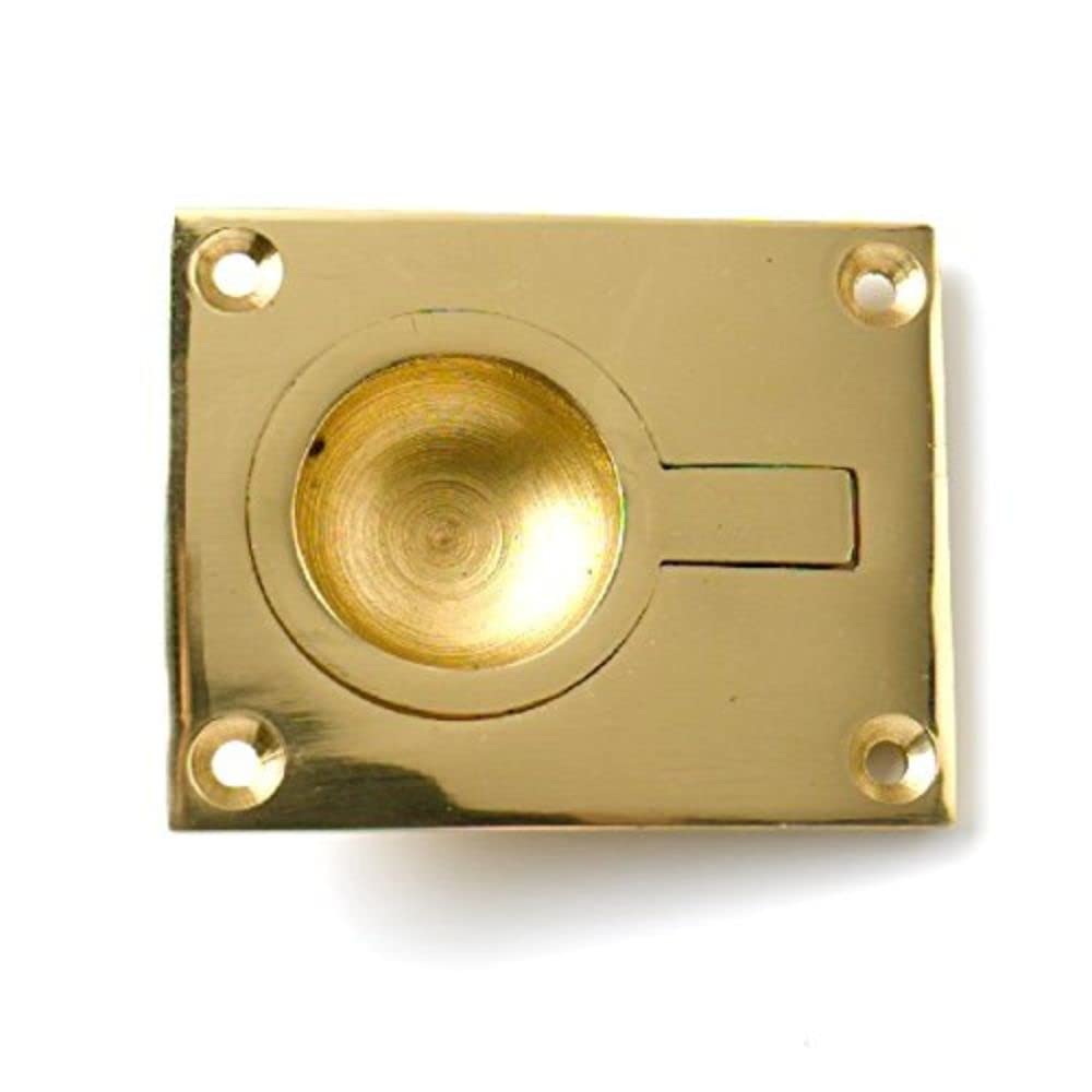 Merriway BH05886 Solid Brass Flush Ring Pull - Small, 343 x 80 mm
