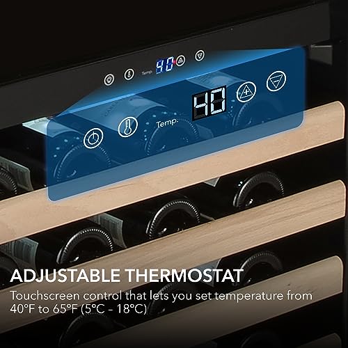 Whynter BWR-1642DZ 164 Wine Bottle Built-in or Freestanding Stainless Steel Dual Zone Compressor Large Capacity Refrigerator Rack for Open LED Display, Black-164, Black - Image 3