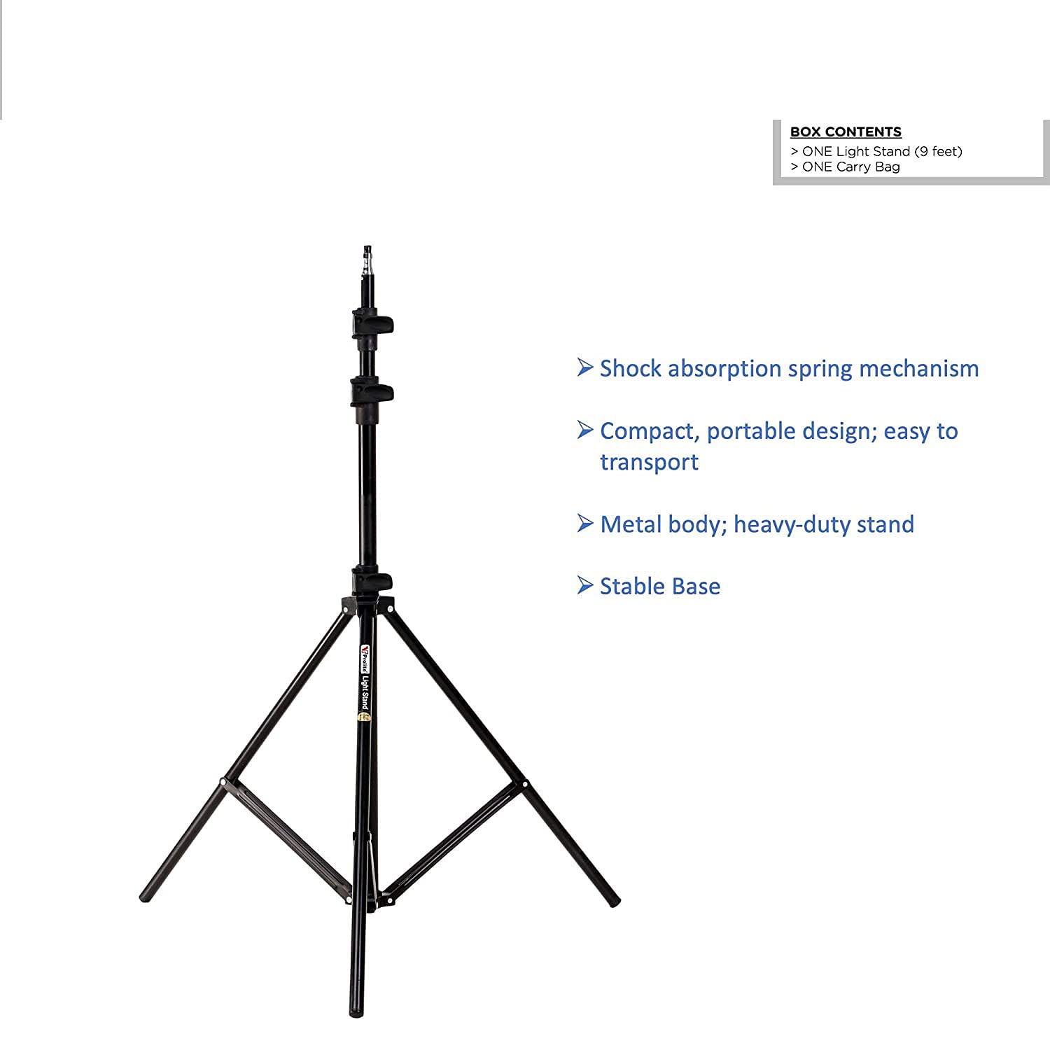 Hanumex® 9 Feet Photography Light Stand with Adjustable Height - Sturdy Metal Tripod Stand for Studio Lighting, Video, and Photo Shoots. 2