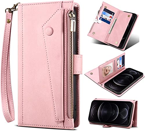 Étui portefeuille iPhone 14 rose l'accessoire idéal pour vos sorties quotidiennes sans sac
